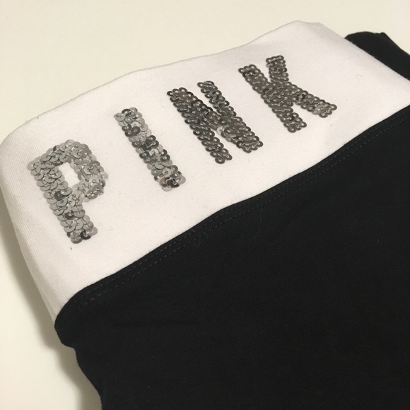 🆕VICTORIA’S SECRET PINK - BLACK BLING YOGA PANTS - Picture 8 of 11